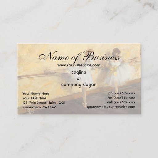 Customizable Dancers Practicing at the Barre by Edgar Degas Business Card Template