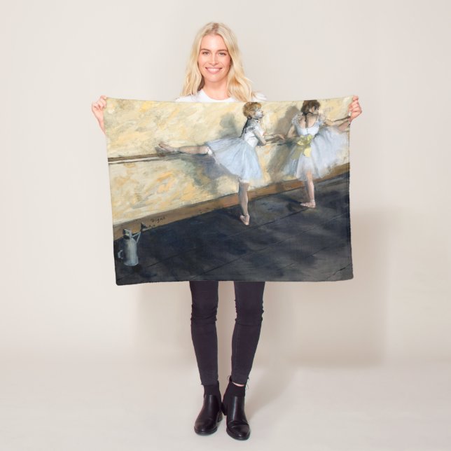 Dancers Practicing at the Barre, Edgar Degas Fleece Blanket (In Situ)