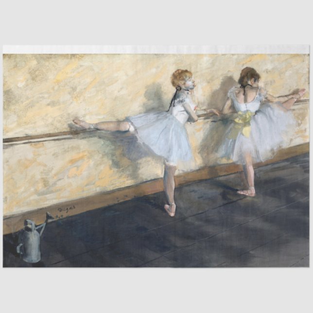 Dancers Practicing at the Barre, Edgar Degas Tissue Paper (Front)