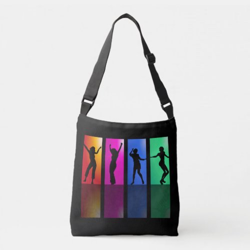 Dancers silhouette pose Crossbody Bags