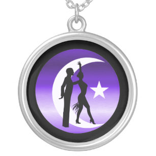dancers silver plated necklace