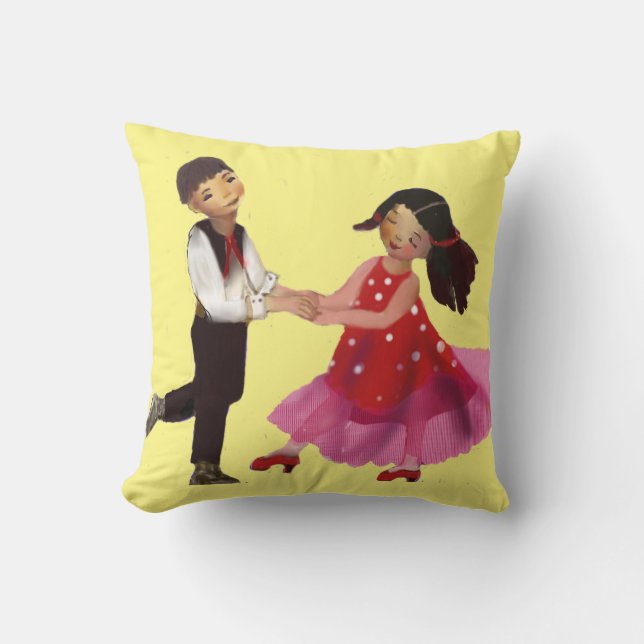 Dancers Throw Pillow (Front)