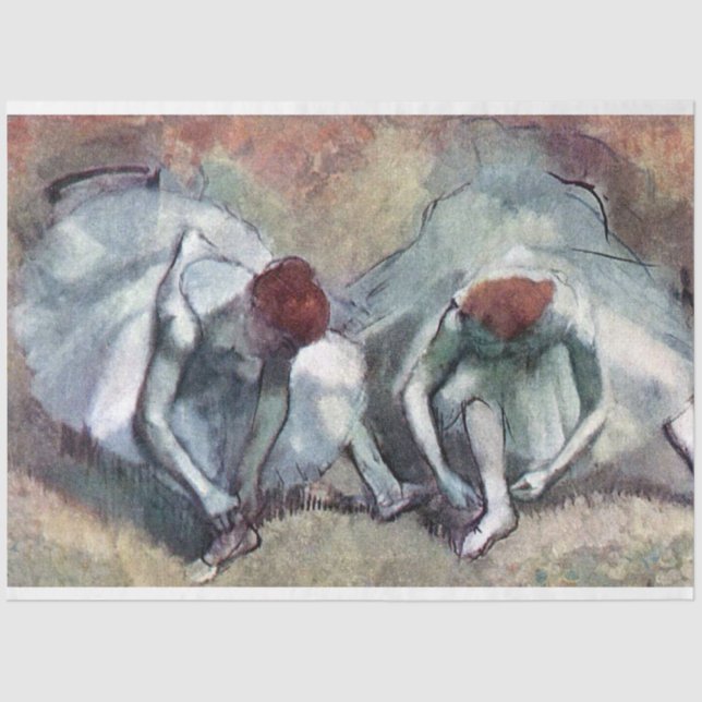 Dancers Tying Their Shoes, Edgar Degas Tissue Paper (Front)
