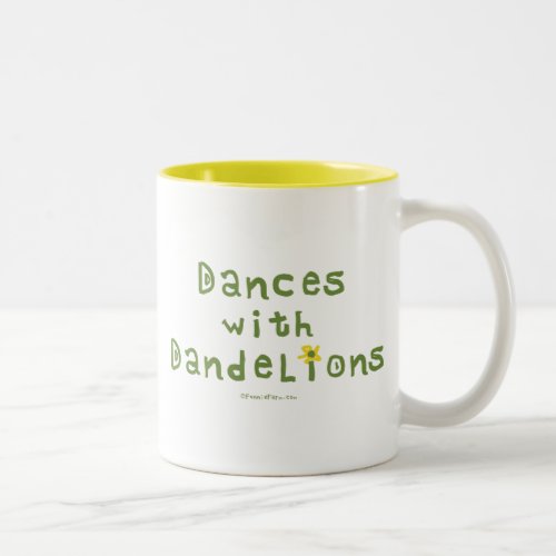 Dances with Dandelions Two_Tone Coffee Mug