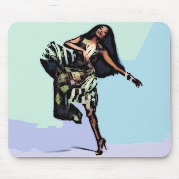 DANCIN Girl in African Ankara dress Mouse Pads