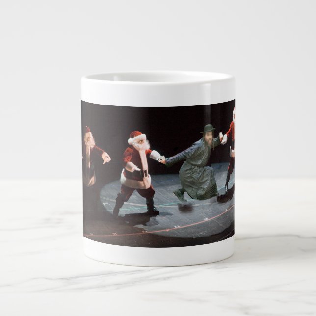 Dancin' Santas & Chassid Giant Coffee Mug (Front)