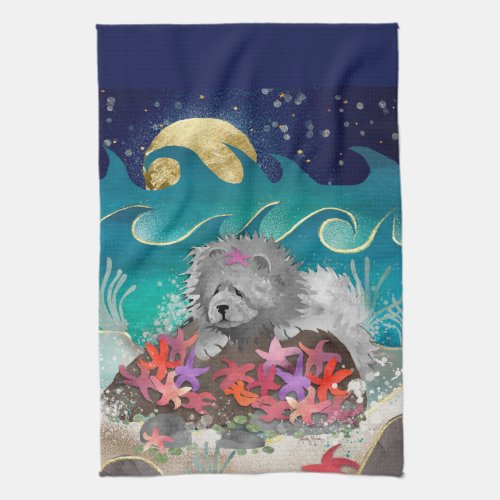 DANCIN WITH THE STARZ Blue Chow _Kitchen towel