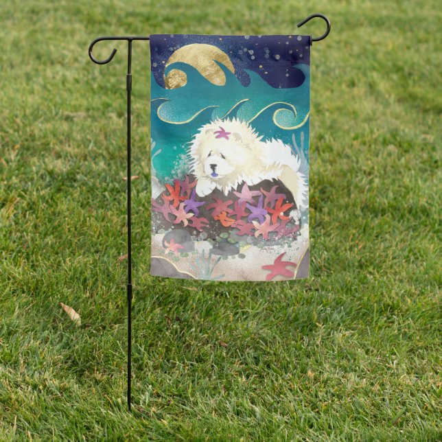 DANCIN WITH THE STARZ  cream chow Garden Flag (In SItu)