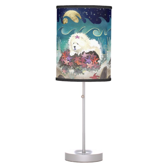 DANCIN WITH THE STARZ cream chow table lamp (Front)