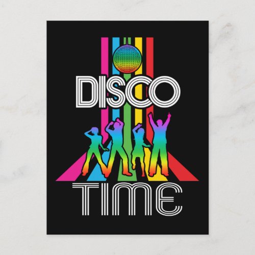 Dancing 80s 90s Party Music Disco Retro Postcard