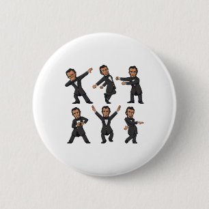 Dancing Abraham Lincoln 4th Of July Boys Girls Kid Button
