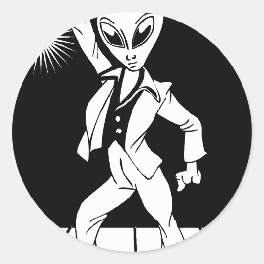 Dancing Alien Classic Round Sticker