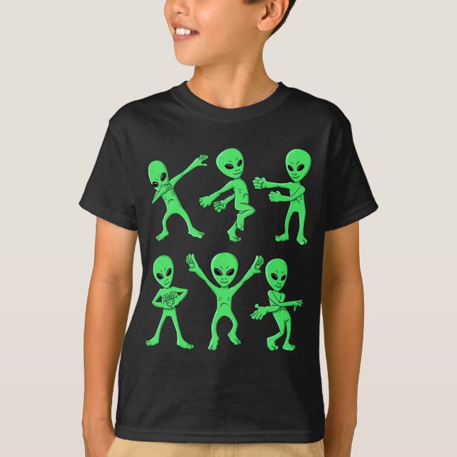 Dancing Aliens Dance Challenge Boys Girls Hallowee T-Shirt (Front)
