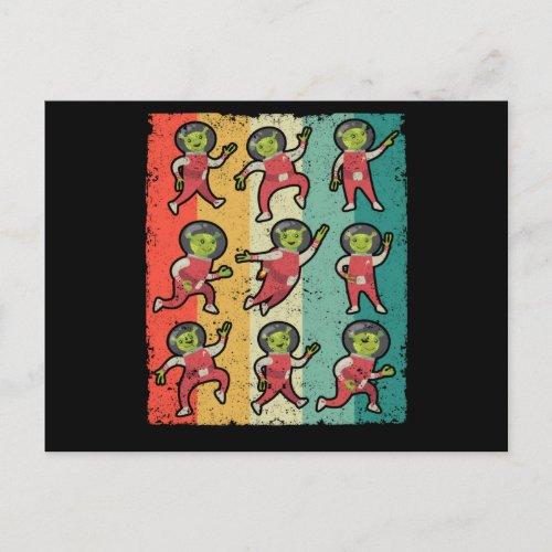 Dancing aliens dance challenge funny postcard