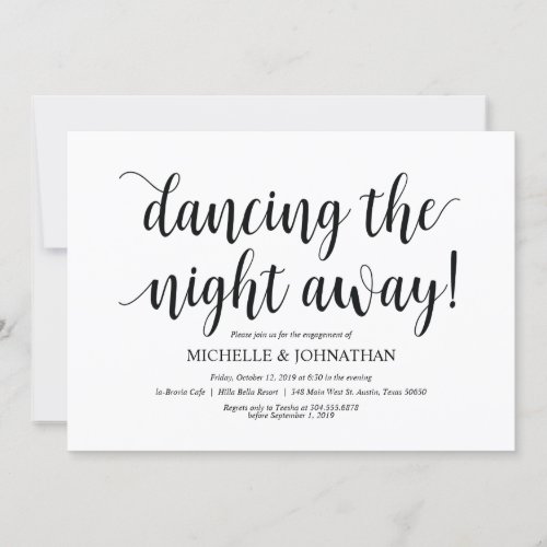 Dancing all night Engagement Party invites