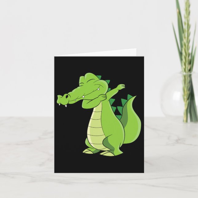 Dancing Alligator Gift Funny Dabbing Alligator  Card (Front)