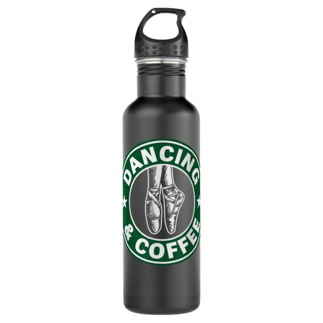 Dancing and Coffee Shirt Stainless Steel Water Bottle (Front)