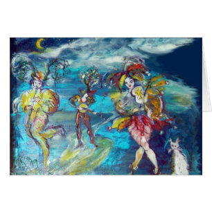 DANCING AND MUSIC IN THE NIGHT,Venetian Masquerade Cards