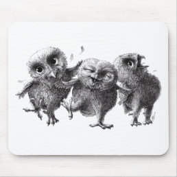 Dancing and singing Owls Mouse Pad