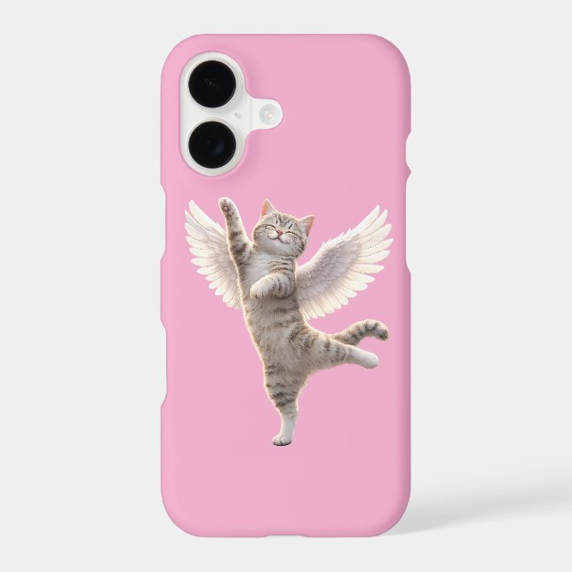 Dancing Angel Cat with Wings iPhone Case (Back)