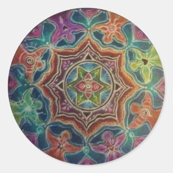 Dancing Angels Mandala Art Sticker by arteeclectica at Zazzle