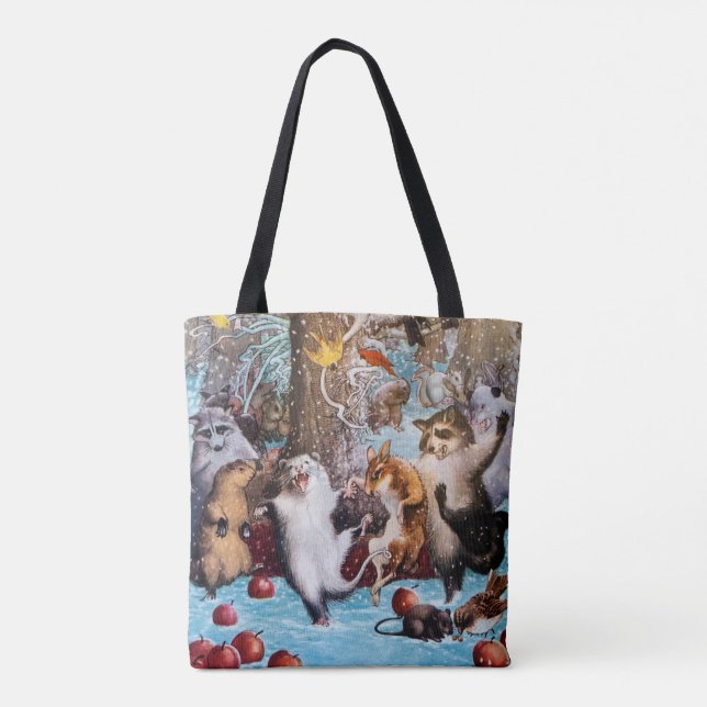 Dancing Animals Party in the Woods Tote Bag (Back)