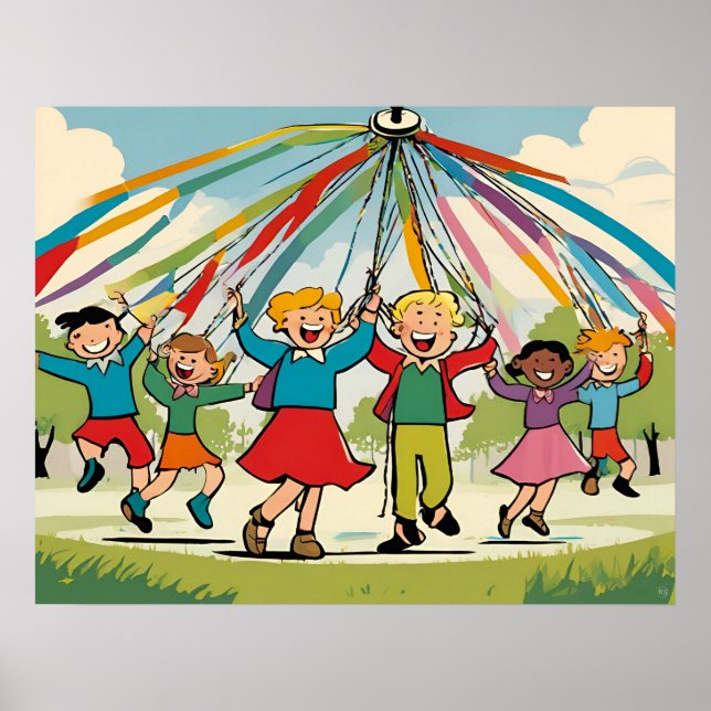 Dancing Around The Maypole - Kid's Toys Poster (Front)