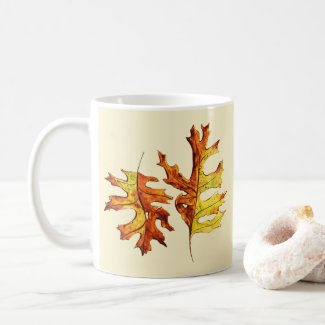 Dancing Autumn Leaves Watercolor Coffee Mug