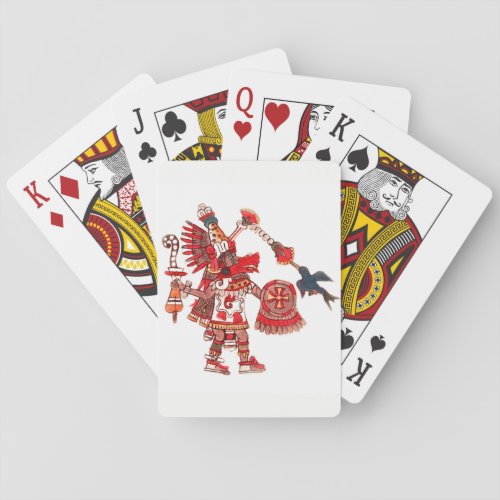 Dancing Aztec shaman warrior Poker Cards