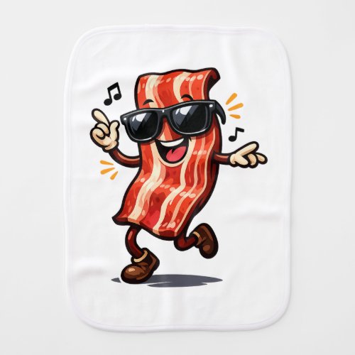 Dancing Bacon Baby Burp Cloth