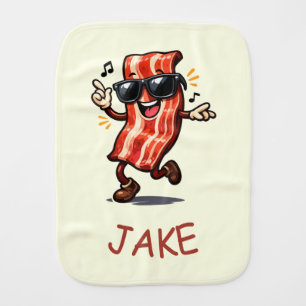 Dancing Bacon Baby Burp Cloth
