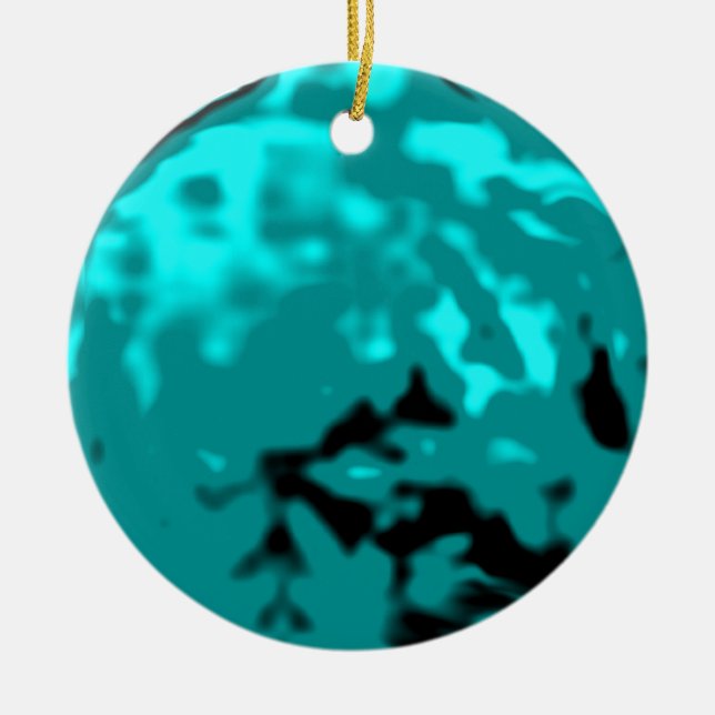 Dancing Ball Cyan Red Trans MUSEUM Zazzle Gifts Ceramic Ornament (Front)