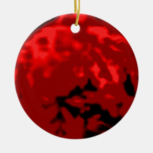 Dancing Ball Gold Red Transp MUSEUM Zazzle Gifts Ceramic Ornament (Front)