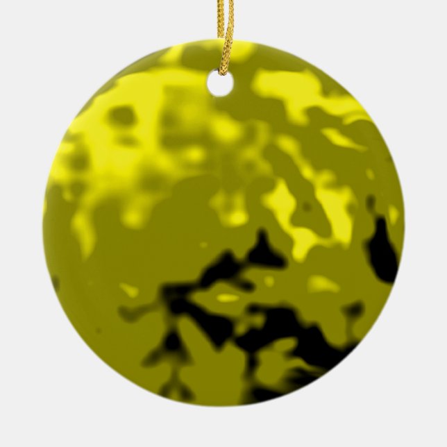 Dancing Ball Yellow Silver Tra MUSEUM Zazzle Gifts Ceramic Ornament (Front)