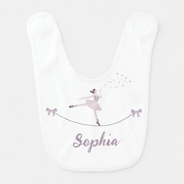 Dancing Ballerina Baby Bib (Front)