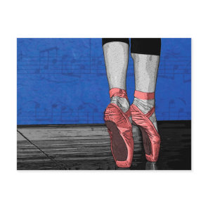 Dancing Ballerina Ballet Shoes Postcard