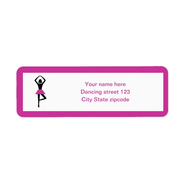 Dancing ballerina black, hot pink custom label (Front)