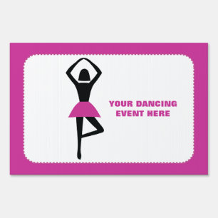 Dancing ballerina black, hot pink custom sign