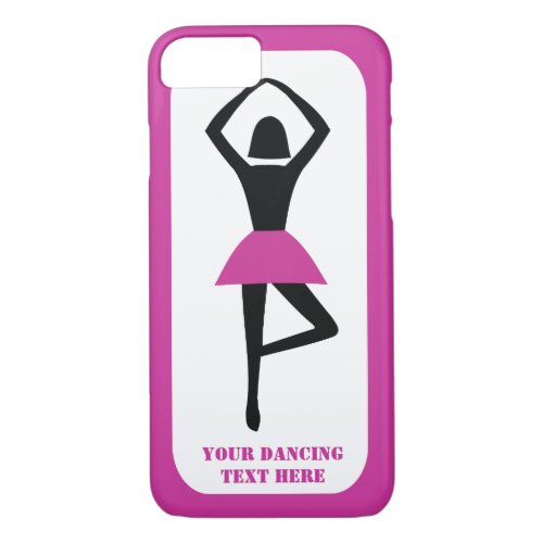 Dancing ballerina black icon hot pink custom iPhone 87 case