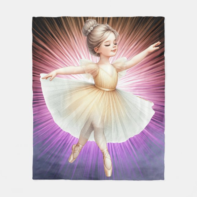 Dancing Ballerina Fleece Blanket (Front)