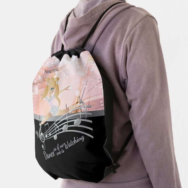 Dancing Ballerina Girl - Blonde Hair Drawstring Bag (Insitu)