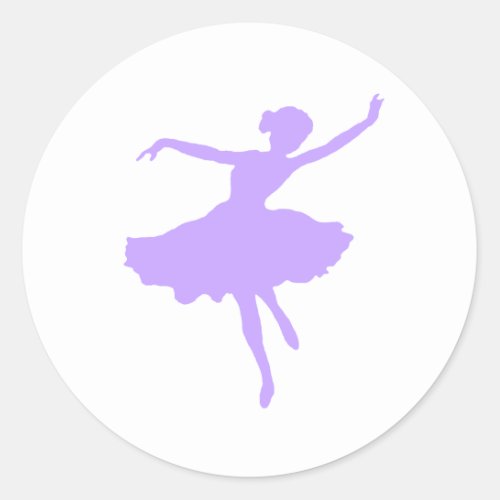 Dancing Ballerina in Lilac Periwinkle Classic Round Sticker