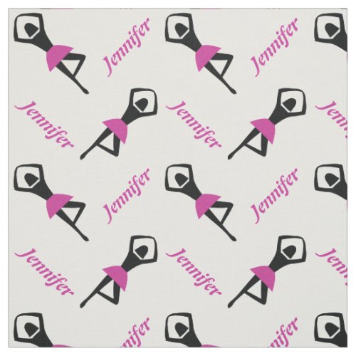 Dancing ballerina pink with name personalized fabric