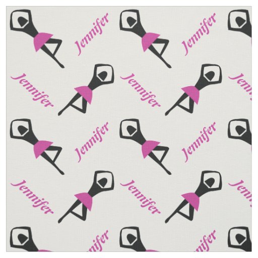 Dancing ballerina pink with name personalized fabric