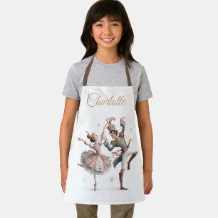 Dancing Ballerina & Prince Custom Name Kids Apron