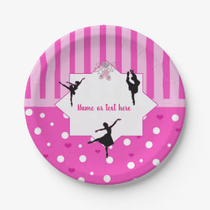 Dancing Ballerina silhouette Birthday party plates
