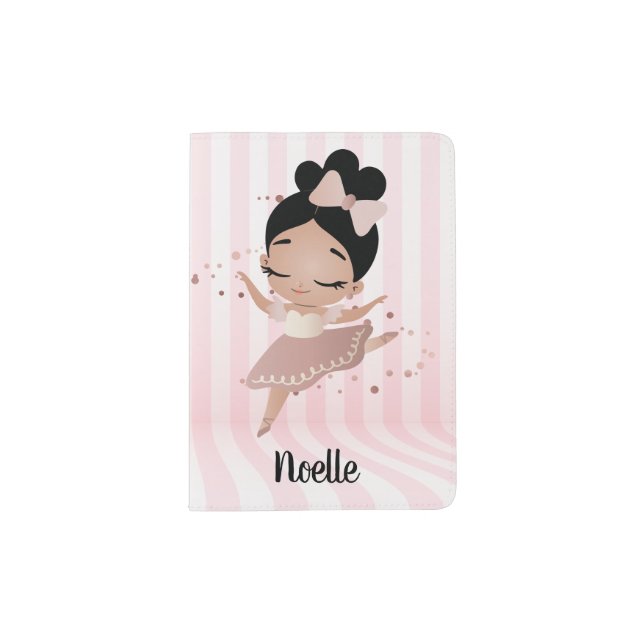 Dancing Ballerina with Bow in her Hair Passport Holder (Front)