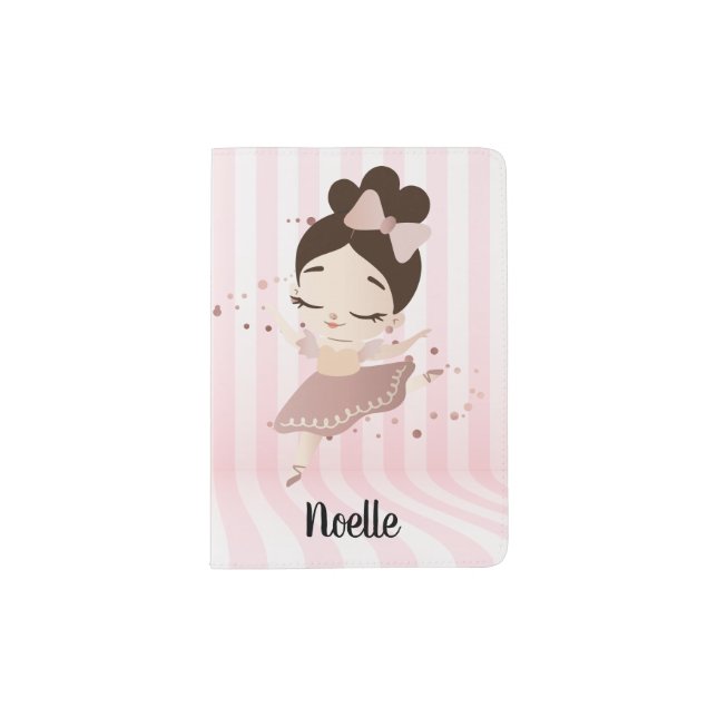 Dancing Ballerina with Bow in her Hair Passport Holder (Front)