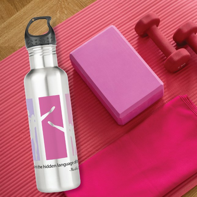 Dancing Ballerinas Quote Pink Laveder Stainless Steel Water Bottle (Creator Uploaded)