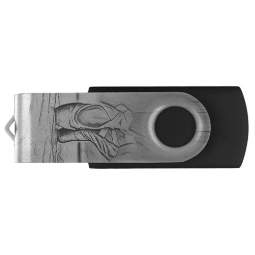 Dancing Ballet Shoes Elegant Monochrome Ballerina Flash Drive